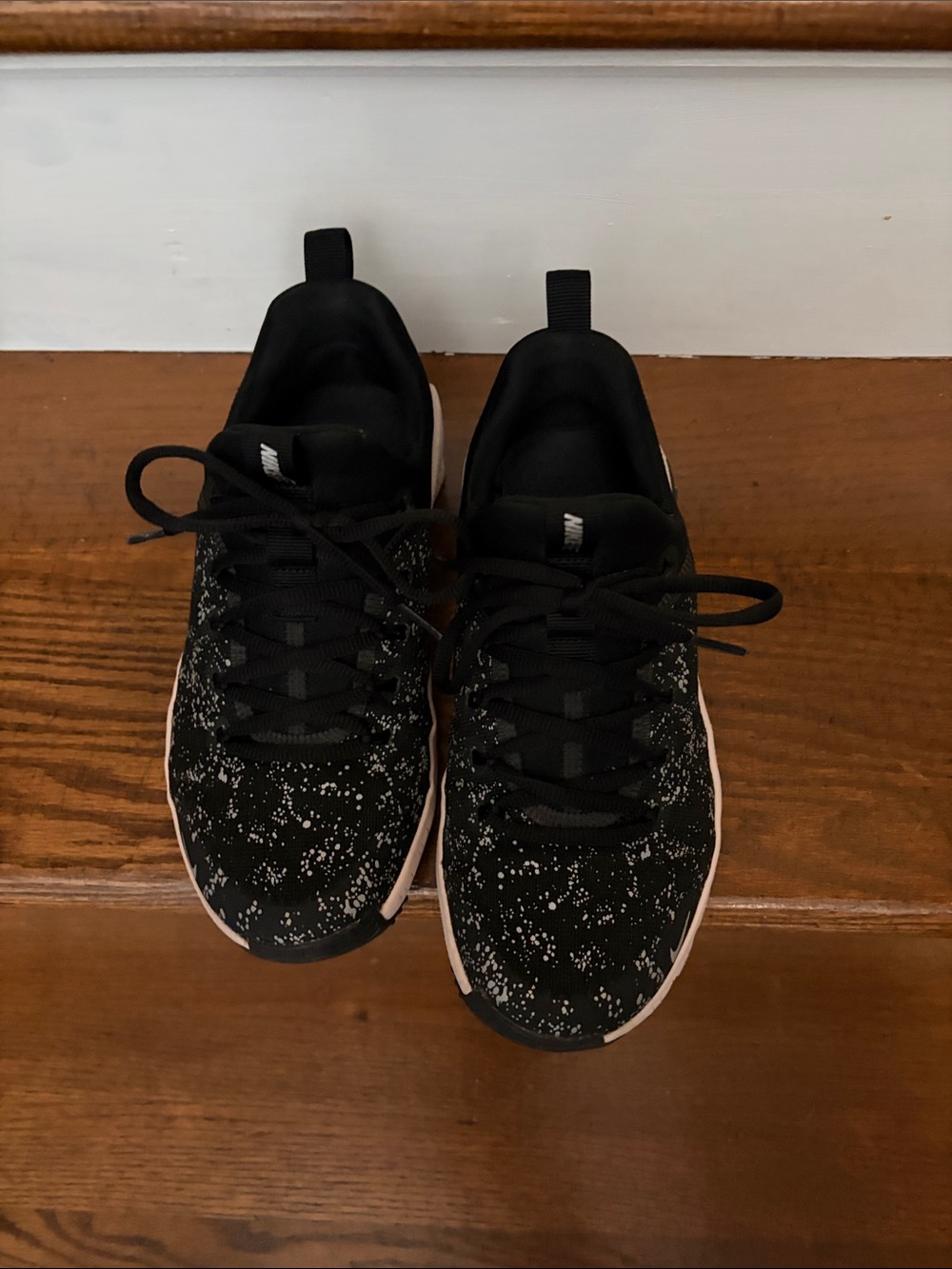 Nike Black Speckled Sneakers with Pale Pink Soles